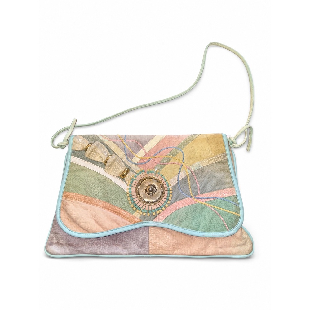 Vintage Samir pastel patchwork shoulder bag